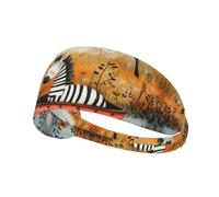 WZYWHJ Soft and Absorbent Headband for Red Basketball Workout - Ideal Hair Accessory for Yoga, Running, and More! Little zebra on the boat Printed