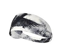 WZYWHJ Soft and Absorbent Headband for Red Basketball Workout - Ideal Hair Accessory for Yoga, Running, and More! Ink Crow Picture