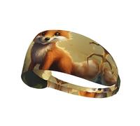 WZYWHJ Soft and Absorbent Headband for Red Basketball Workout - Ideal Hair Accessory for Yoga, Running, and More! Clever little fox Printing