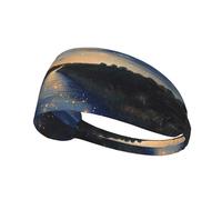 WZYWHJ Soft and Absorbent Headband for Red Basketball Workout - Ideal Hair Accessory for Yoga, Running, and More! Sparkling Star River Printed