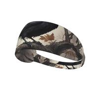 WZYWHJ Soft and Absorbent Headband for Red Basketball Workout - Ideal Hair Accessory for Yoga, Running, and More! Gothic Raven Prints