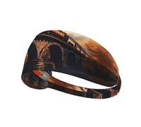 WZYWHJ Soft and Absorbent Headband for Red Basketball Workout - Ideal Hair Accessory for Yoga, Running, and More! Trains on the bridge Printed