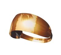 WZYWHJ Soft and Absorbent Headband for Red Basketball Workout - Ideal Hair Accessory for Yoga, Running, and More! Palm Trees at Sunset Picture