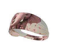 WZYWHJ Soft and Absorbent Headband for Red Basketball Workout - Ideal Hair Accessory for Yoga, Running, and More! Little Pink Elephant Watering The Flowers Printed