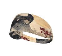 WZYWHJ Soft and Absorbent Headband for Red Basketball Workout - Ideal Hair Accessory for Yoga, Running, and More! Ink Phoenix Picture