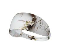 WZYWHJ Soft and Absorbent Headband for Red Basketball Workout - Ideal Hair Accessory for Yoga, Running, and More! Beautiful Willow Branches and Wreaths Printing