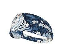 WZYWHJ Soft and Absorbent Headband for Red Basketball Workout - Ideal Hair Accessory for Yoga, Running, and More! Snow White Tiger Printed