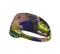 WZYWHJ Soft and Absorbent Headband for Red Basketball Workout - Ideal Hair Accessory for Yoga, Running, and More! Little Hedgehog Reading Picture