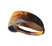 WZYWHJ Soft and Absorbent Headband for Red Basketball Workout - Ideal Hair Accessory for Yoga, Running, and More! Coconut Trees by The Lake Pattern