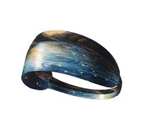 WZYWHJ Soft and Absorbent Headband for Red Basketball Workout - Ideal Hair Accessory for Yoga, Running, and More! Sparkling River Printed