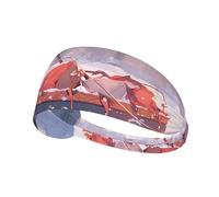 WZYWHJ Soft and Absorbent Headband for Red Basketball Workout - Ideal Hair Accessory for Yoga, Running, and More! Sledding on Snowy Hill Printed