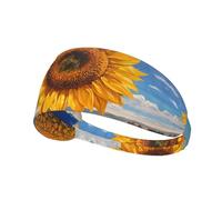 WZYWHJ Soft and Absorbent Headband for Red Basketball Workout - Ideal Hair Accessory for Yoga, Running, and More! Sunflowers in the rising sun Printed