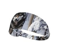 WZYWHJ Soft and Absorbent Headband for Red Basketball Workout - Ideal Hair Accessory for Yoga, Running, and More! Wolf In The Snow Printing
