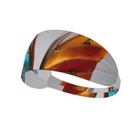 WZYWHJ Soft and Absorbent Headband for Red Basketball Workout - Ideal Hair Accessory for Yoga, Running, and More! Stained Glass Wings Printed