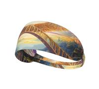 WZYWHJ Soft and Absorbent Headband for Red Basketball Workout - Ideal Hair Accessory for Yoga, Running, and More! Wings on The Rainbow Bridge Printed
