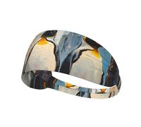 WZYWHJ Soft and Absorbent Headband for Red Basketball Workout - Ideal Hair Accessory for Yoga, Running, and More! Penguins in The Door and Window Printed