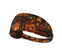 WZYWHJ Soft and Absorbent Headband for Red Basketball Workout - Ideal Hair Accessory for Yoga, Running, and More! Cities and Towns Printing