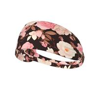 WZYWHJ Soft and Absorbent Headband for Red Basketball Workout - Ideal Hair Accessory for Yoga, Running, and More! Dusky Rose Printed