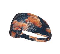 WZYWHJ Soft and Absorbent Headband for Red Basketball Workout - Ideal Hair Accessory for Yoga, Running, and More! Quantum Jellyfish Swarm Pattern