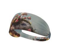 WZYWHJ Soft and Absorbent Headband for Red Basketball Workout - Ideal Hair Accessory for Yoga, Running, and More! Small mushrooms on the soil Printed