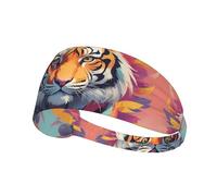WZYWHJ Soft and Absorbent Headband for Red Basketball Workout - Ideal Hair Accessory for Yoga, Running, and More! Tribal Tiger Stripe Pattern