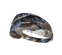 WZYWHJ Soft and Absorbent Headband for Red Basketball Workout - Ideal Hair Accessory for Yoga, Running, and More! Little Turtle in The Conch Printed