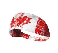 WZYWHJ Soft and Absorbent Headband for Red Basketball Workout - Ideal Hair Accessory for Yoga, Running, and More! Retro Canada Flag Printing