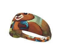WZYWHJ Soft and Absorbent Headband for Red Basketball Workout - Ideal Hair Accessory for Yoga, Running, and More! Cute Beaver Printed