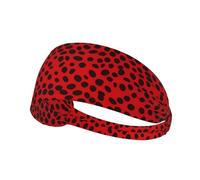 WZYWHJ Soft and Absorbent Headband for Red Basketball Workout - Ideal Hair Accessory for Yoga, Running, and More! red leopard pattern Prints