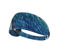 WZYWHJ Soft and Absorbent Headband for Red Basketball Workout - Ideal Hair Accessory for Yoga, Running, and More! Skateboard in The Waves Printed