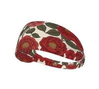 WZYWHJ Soft and Absorbent Headband for Red Basketball Workout - Ideal Hair Accessory for Yoga, Running, and More! Rose of The Season Pattern