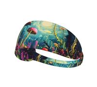 WZYWHJ Soft and Absorbent Headband for Red Basketball Workout - Ideal Hair Accessory for Yoga, Running, and More! Colorful Venus Flytrap Pattern