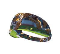 WZYWHJ Soft and Absorbent Headband for Red Basketball Workout - Ideal Hair Accessory for Yoga, Running, and More! Tiger cub Playing Football Picture