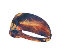 WZYWHJ Soft and Absorbent Headband for Red Basketball Workout - Ideal Hair Accessory for Yoga, Running, and More! Phoenix Nirvana Prints
