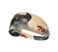 WZYWHJ Soft and Absorbent Headband for Red Basketball Workout - Ideal Hair Accessory for Yoga, Running, and More! Ink Phoenix Picture