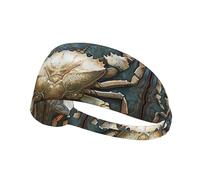 WZYWHJ Soft and Absorbent Headband for Red Basketball Workout - Ideal Hair Accessory for Yoga, Running, and More! Iron crab on the pattern stone Printing