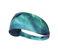WZYWHJ Soft and Absorbent Headband for Red Basketball Workout - Ideal Hair Accessory for Yoga, Running, and More! Aurora Polar Bear Printed