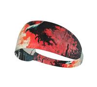 WZYWHJ Soft and Absorbent Headband for Red Basketball Workout - Ideal Hair Accessory for Yoga, Running, and More! Flying Pixel Eagle Pattern