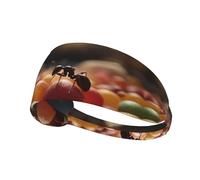 WZYWHJ Soft and Absorbent Headband for Red Basketball Workout - Ideal Hair Accessory for Yoga, Running, and More! Ants on Candy Printing