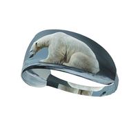 WZYWHJ Soft and Absorbent Headband for Red Basketball Workout - Ideal Hair Accessory for Yoga, Running, and More! Poor Polar Bear Looking at ice Picture
