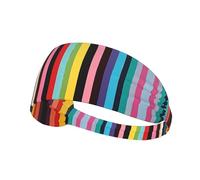 WZYWHJ Soft and Absorbent Headband for Red Basketball Workout - Ideal Hair Accessory for Yoga, Running, and More! Narrow colored lines Prints