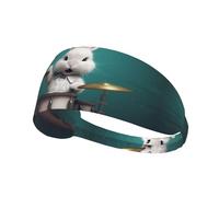 WZYWHJ Soft and Absorbent Headband for Red Basketball Workout - Ideal Hair Accessory for Yoga, Running, and More! Handsome Little Rabbit Drummer Printing