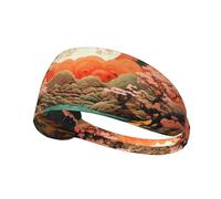 WZYWHJ Soft and Absorbent Headband for Red Basketball Workout - Ideal Hair Accessory for Yoga, Running, and More! Beautiful Moon Printed