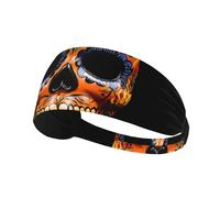WZYWHJ Soft and Absorbent Headband for Red Basketball Workout - Ideal Hair Accessory for Yoga, Running, and More! Day of the Dead Masks Pattern
