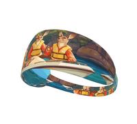 WZYWHJ Soft and Absorbent Headband for Red Basketball Workout - Ideal Hair Accessory for Yoga, Running, and More! Kangaroos Swimming in The Lake Printing