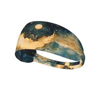 WZYWHJ Soft and Absorbent Headband for Red Basketball Workout - Ideal Hair Accessory for Yoga, Running, and More! Moon Watercolor Picture