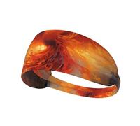 WZYWHJ Soft and Absorbent Headband for Red Basketball Workout - Ideal Hair Accessory for Yoga, Running, and More! The Phoenix Reborn in Fire Printed