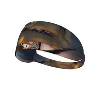 WZYWHJ Soft and Absorbent Headband for Red Basketball Workout - Ideal Hair Accessory for Yoga, Running, and More! Pirate sailboat full moon Printing