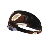 WZYWHJ Soft and Absorbent Headband for Red Basketball Workout - Ideal Hair Accessory for Yoga, Running, and More! Coconuts on The Table Printing