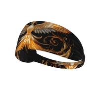 WZYWHJ Soft and Absorbent Headband for Red Basketball Workout - Ideal Hair Accessory for Yoga, Running, and More! Beautiful Phoenix Printed